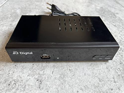 DM-Digital T2 Full HD TDT Receptor H265+ (10bit) FTA, DVB-T2, USB, HDMI, SCART, USB WiFi Support, Mando a Distancia Universal IR 2en1, Negro, Metal